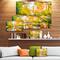 Designart - Bright Fall Forest with River - Landscape Canvas Art Print